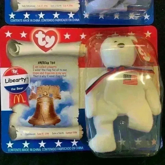 Ty Beanie Babies Mc Donalds Collection, 1996, Libearty and Righty the Elephant - Picture 3 of 3